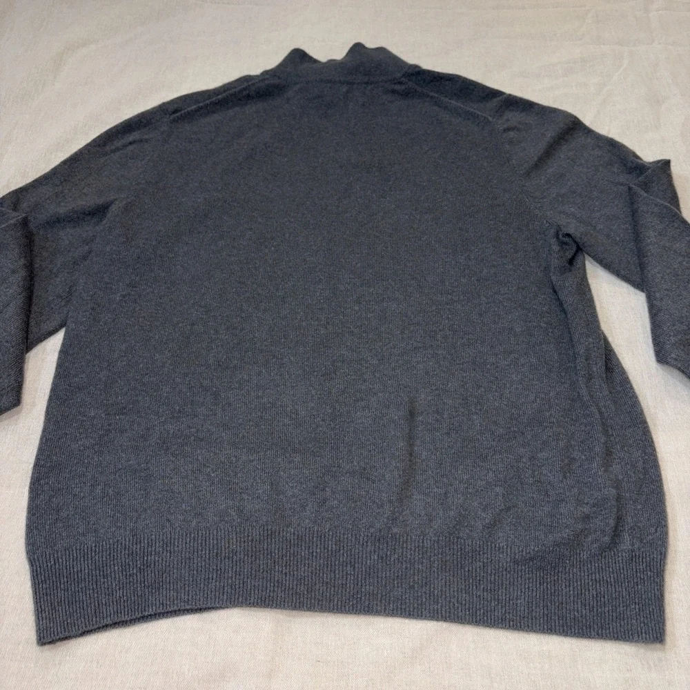 The Men's Store Bloomingdale's Cashmere Sweater‎ 1/4 Zip Men's XL Gray Preppy - Picture 4 of 13